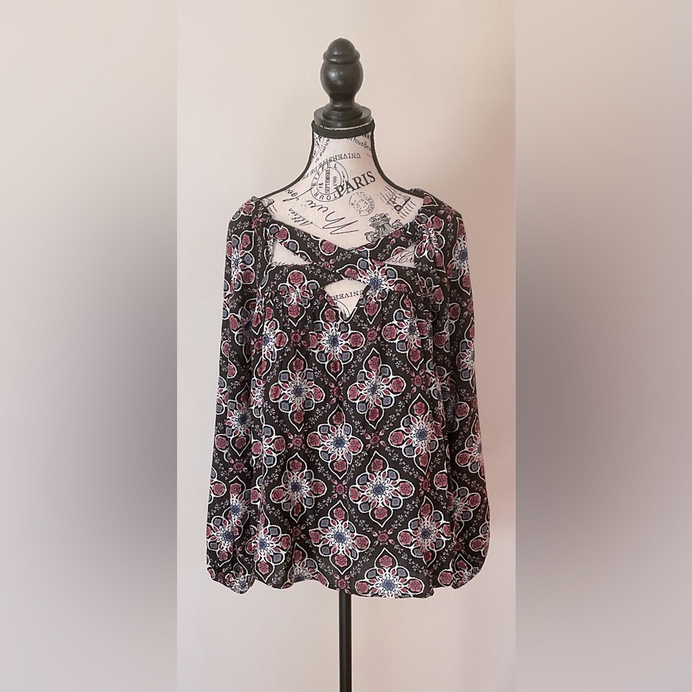 Boho ENTRO Paisley Floral Long Sleeve Top